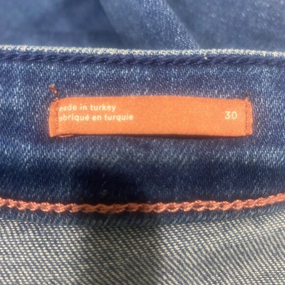 Pilcro The Icon Flare Jeans Size 30 Anthropology Dark Wash High-Rise Button Fly - Picture 2 of 14